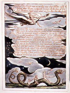 "Fiery the Angels Rose", placa 11 de "America, a Prophecy". de William Blake
