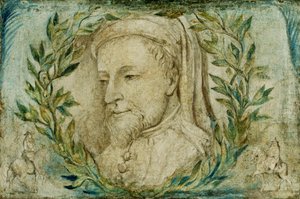 Geoffrey Chaucer, c.1800 (têmpera sobre tela) de William Blake