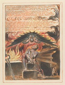 Sein Gespenst getrieben von den Sternenrädern der Söhne Albions... (Platte 6) de William Blake