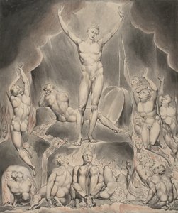 Ilustração 1 ao "Paraíso Perdido" de Milton: Satanás a chamar as suas legiões de William Blake