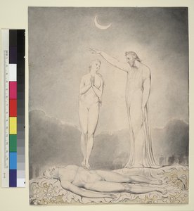 Ilustração 8 do "Paraíso Perdido" de Milton: A criação de Eva de William Blake