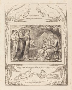 Job Accepting Charity, 1825. de William Blake