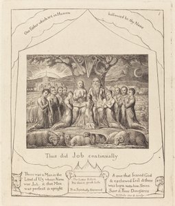 Jó e sua família de William Blake