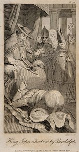 Rei João absolvido por Pandulph Depois de Henry Fuseli, 1798 de William Blake
