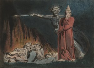 Lúcifer e o Papa no Inferno, c.1794-96 de William Blake