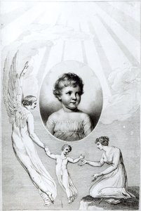 Mary Wollstonecraft Shelley (1797-1851) como uma criança, gravada por Robert Hartley Cromek (1770-1812) 1805 de William Blake