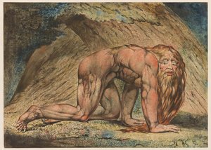 Nabucodonosor, 1795 (têmpera, caneta e tinta e papel no papel) de William Blake