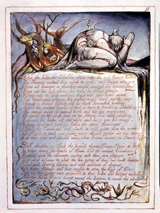 "Over the Hills", placa 16 de "America, a Prophecy". de William Blake