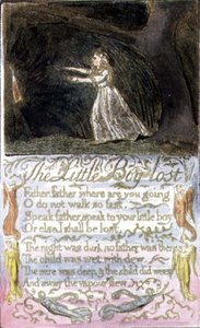 P.124-1950.pt12 The Little Boy Lost: plate 12 from Songs of Innocence and of Experience (copy R) c.1802-08 (gravura, tinta e aguarela) de William Blake
