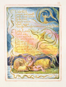 P.125-1950.pt23 Primavera (cont.): Placa 23 de Songs of Innocence e of Experience (exemplar AA) c.1815-26 (gravura, tinta e wc) de William Blake
