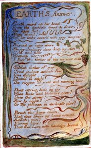 P.125-1950.pt31 Resposta da Terra: placa 31 de Canções da Inocência e da Experiência (cópia AA) c.1815-26 (gravura, tinta e aguarela) de William Blake