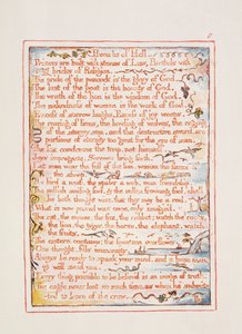 Provérbios do Inferno, texto de &39;O Casamento do Céu e do Inferno&39;, c.1790-3 (gravura em relevo terminada em caneta e wc) de William Blake