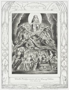 Satanás a comparecer perante Deus de William Blake