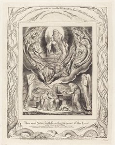 Satanás saindo da presença do Senhor de William Blake