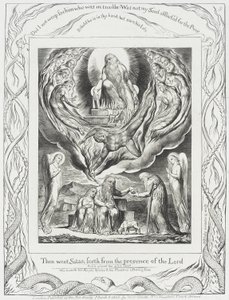 Satanás a afastar-se da presença do Senhor de William Blake