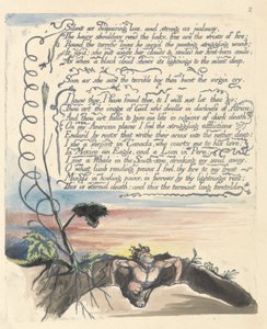 &39;Silencioso como um amor desesperado ...&39;, ilustração 4 de &39;América: uma profecia&39; de William Blake