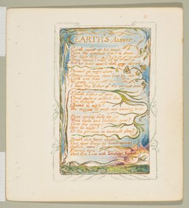 Canções de Inocência e de Experiência: Resposta da Terra, ca. 1825. de William Blake