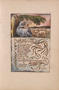 Canções de inocência e experiência, ilustração 11, primavera (Bentley 22) de William Blake