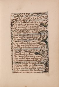 Canções de inocência e experiência, ilustração 15, Um sonho (Bentley 26) de William Blake