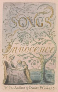 Canções de inocência e experiência, ilustração 2, página de título da inocência (Bentley 3) de William Blake