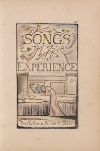 Canções de inocência e experiência, ilustração 30, página de título da experiência (Bentley 29) de William Blake