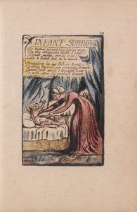 Canções de inocência e experiência, ilustração 39, tristeza infantil (Bentley 48) de William Blake