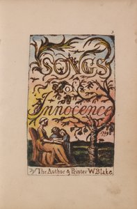 Canções de inocência e experiência, ilustração 3, página de título da inocência (Bentley 3) de William Blake