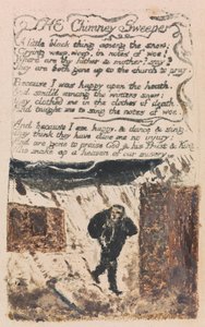 Canções de inocência e experiência, ilustração 45, O varredor de chaminés (Bentley 37) de William Blake