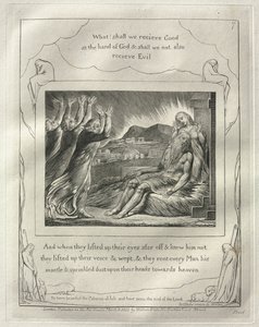 O Livro de Jó: No. 7, E quando eles levantaram seus olhos de longe e não o conheceram, eles levantaram suas vozes e choraram de William Blake