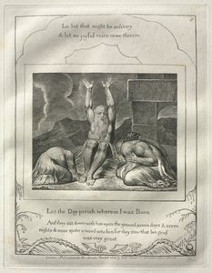 O Livro de Jó: No. 8, que o dia pereça em que nasci, 1825. de William Blake