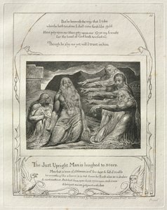 O Livro de Jó: Pl. 10, O homem justo é ridicularizado, 1825. de William Blake