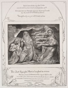 O Livro de Jó: Pl10, O homem justo é ridicularizado de William Blake