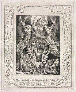 O Livro de Jó: Pl. 16, Tu cumpriste o julgamento dos ímpios de William Blake