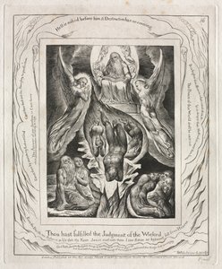 O Livro de Jó: Pl. 16, cumpriste o julgamento dos ímpios, 1825. de William Blake