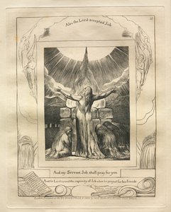 O Livro de Jó: Pl. 18, e meu servo Jó orará por você, 1825. de William Blake