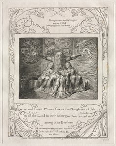 O Livro de Jó: Pl. 20, Não foram encontradas Mulheres justas como as Filhas de Jó / em toda a Terra de William Blake