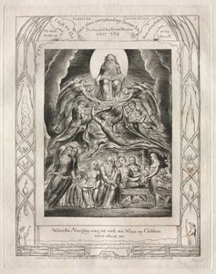 O Livro de Jó: Pl. 2, Quando o Todo-Poderoso ainda estava comigo, Quando meus filhos / estavam sobre mim de William Blake