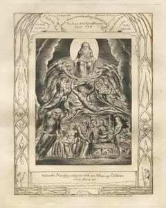 O Livro de Jó: Pl. 2, Quando o Todo-Poderoso ainda estava comigo, Quando meus filhos / estavam sobre mim de William Blake