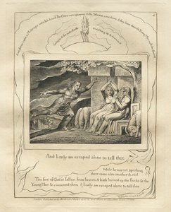O Livro de Jó: Pl. 4, E eu só escapei sozinho para te dizer de William Blake