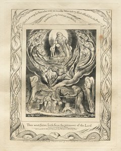 O Livro de Jó: Pl. 5, Então saiu Satanás da presença do Senhor de William Blake