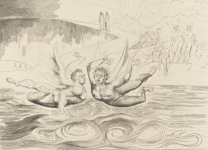 The Circle of the Corrupt Officials, the Devils Mauling Each Other, 1827. de William Blake