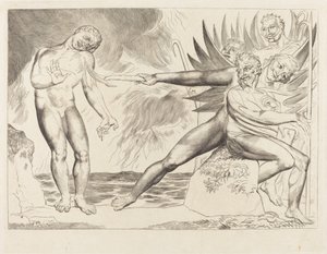 O Círculo dos Funcionários Corruptos; os demônios atormentando Ciampolo de William Blake