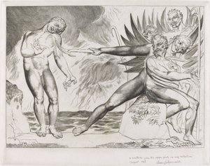 O Círculo dos Funcionários Corruptos; os demônios atormentando Ciampolo de William Blake