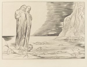 O Círculo dos Traidores; O pé de Dante batendo Bocca degli Abbate de William Blake