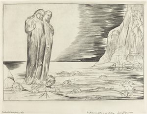 O Círculo dos Traidores; O pé de Dante batendo Bocca degli Abbate de William Blake