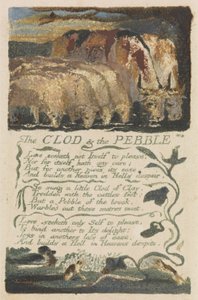 &39;The Clod & the Pebble&39;, ilustração 36 de &39;Songs of Experience&39;, 1794 (gravura em relevo com aquarela) de William Blake