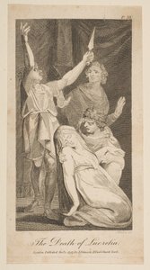 A morte de Lucretia, de Allens New and Impartial Roman History, 1797. de William Blake