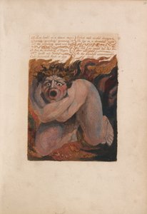 O primeiro livro de Urizen, ilustração 10, 12- Los Howld in a Dismal Stupor .... (Bentley 7) de William Blake