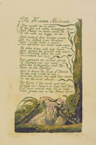 &39;The Human Abstract&39;, prato 45 de &39;Songs of Experience, 1794 (gravação impressa em relevo a cores) de William Blake