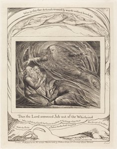 O Senhor Respondeu a Jó fora do Turbilhão, 1825. de William Blake